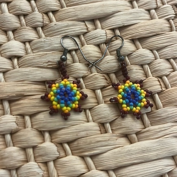 3 pairs of Boho Hippie Quirky Handmade Earrings- Beaded & Crochet Colorful Wood - Picture 6 of 6